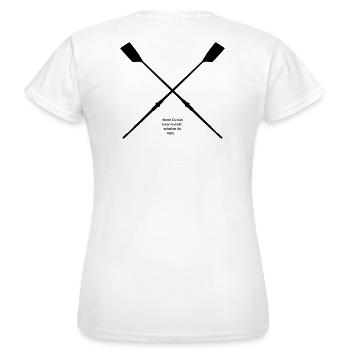 Rudershirt mit Sehtest - Frauen T-Shirt - Weiß - Hinten - AI Model Female 172 dark (172cm)