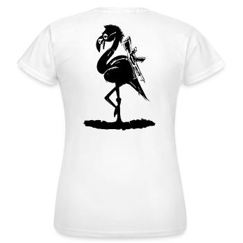 SÉCURITÉ Clan Flamingo - T-shirt Femme - blanc - Dos - AI Model Female 172 dark (172cm)