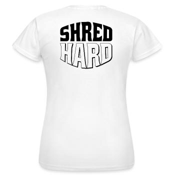 Shred Hard Snowboard Style - Women's T-Shirt - white - Back - AI Model Female 172 dark (172cm)