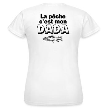 pêche, pêcheur, canne à pêche - T-shirt Femme - blanc - Dos - AI Model Female 172 dark (172cm)