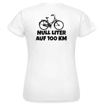 Null Liter auf 100 Km Fahrrad Design - Frauen T-Shirt - Weiß - Hinten - AI Model Female 172 dark (172cm)