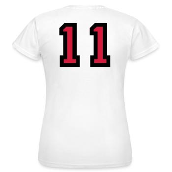 Le numéro 11 - numéro onze - T-shirt Femme - blanc - Dos - AI Model Female 172 dark (172cm)
