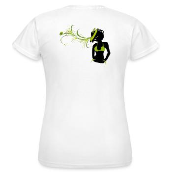 Fille au chapeau - T-shirt Femme - blanc - Dos - AI Model Female 172 dark (172cm)