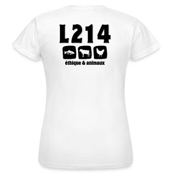 vegan, animal welfare, animal rights activist - Women's T-Shirt - white - Back - AI Model Female 172 dark (172cm)