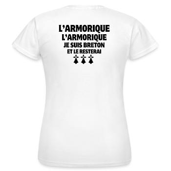 Bretagne, je suis Breton, Armorique - T-shirt Femme - blanc - Dos - AI Model Female 172 dark (172cm)