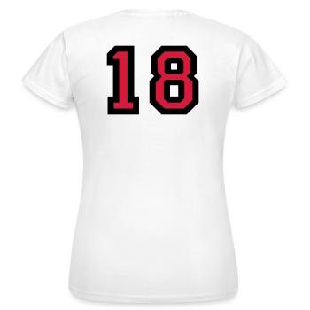The number 18 - number eighteen - Women's T-Shirt - white - Back - AI Model Female 172 dark (172cm)
