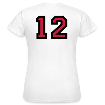 Le numéro 12 - Le numéro de douze - T-shirt Femme - blanc - Dos - AI Model Female 172 dark (172cm)