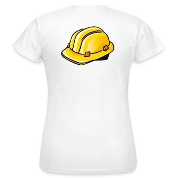 Casque de chantier jaune | Casque de sécurité - T-shirt Femme - blanc - Dos - AI Model Female 172 dark (172cm)