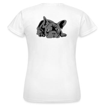 französische bulldogge 2 Farben - Frauen T-Shirt - Weiß - Hinten - AI Model Female 172 dark (172cm)