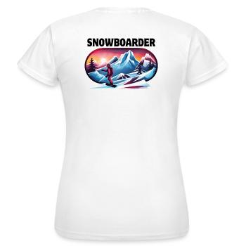 ski, snowboard, station de ski, snowboarder - T-shirt Femme - blanc - Dos - AI Model Female 172 dark (172cm)