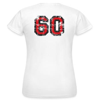 Number 60 Sixty 60th Birthday Design (EU) - Women's T-Shirt - white - Back - AI Model Female 172 dark (172cm)