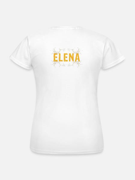 ELENA Schriftzug verziert - Frauen T-Shirt - Weiß