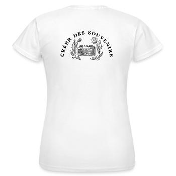 Créer des souvenirs logo complet - T-shirt Femme - blanc - Dos - AI Model Female 172 dark (172cm)