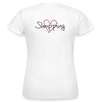 coeur de shopping j'adore le cadeau - T-shirt Femme - blanc - Dos - AI Model Female 172 dark (172cm)