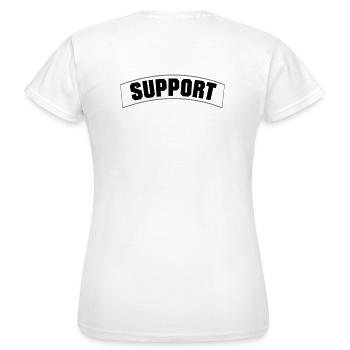 SUPPORT - Frauen T-Shirt - Weiß - Hinten - AI Model Female 172 dark (172cm)