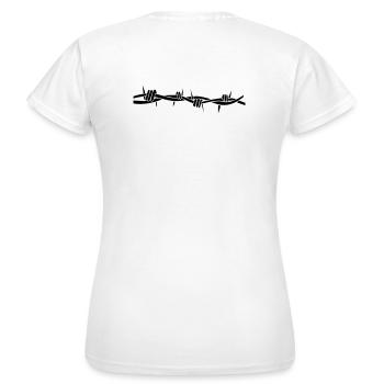 stacheldraht - Frauen T-Shirt - Weiß - Hinten - AI Model Female 172 dark (172cm)