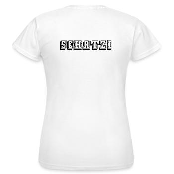 Schatzi Tshirt black - Frauen T-Shirt - Weiß - Hinten - AI Model Female 172 dark (172cm)