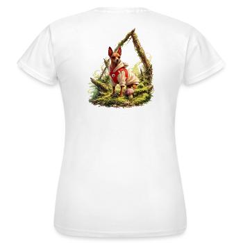 Chien pinscher explorateur forestier - T-shirt Femme - blanc - Dos - AI Model Female 172 dark (172cm)