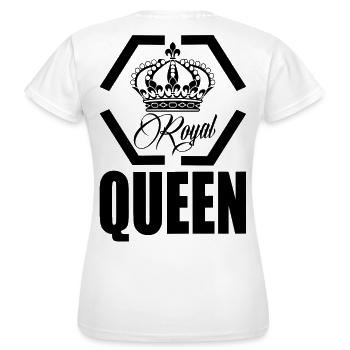 QUEEN ROYAL DESIGN (2a) - T-shirt Femme - blanc - Dos - AI Model Female 172 dark (172cm)