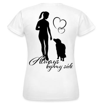 Doglover, by my side - Frauen T-Shirt - Weiß - Hinten - AI Model Female 172 dark (172cm)