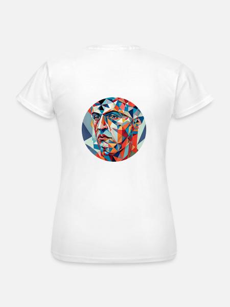 Geometrischer Mosaik Kopf - Frauen T-Shirt - Weiß