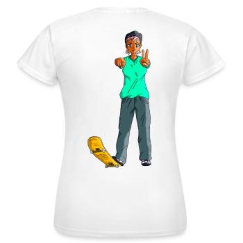 Skate Peace Street Style - T-shirt Femme - blanc - Dos - AI Model Female 172 dark (172cm)