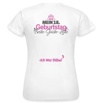 18. Geburtstag Gästeliste Gästebuch Party Geschenk - Frauen T-Shirt - Weiß - Hinten - AI Model Female 172 dark (172cm)