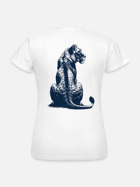 Lion Mom – Rear View Wildcat Lioness - Women's T-Shirt - white