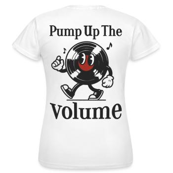 Pump Up The Volume Disque Vinyle Chemise Rétro Vinyle - T-shirt Femme - blanc - Dos - AI Model Female 172 dark (172cm)