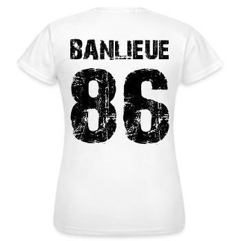 banlieue 86 - T-shirt Femme - blanc - Dos - AI Model Female 172 dark (172cm)