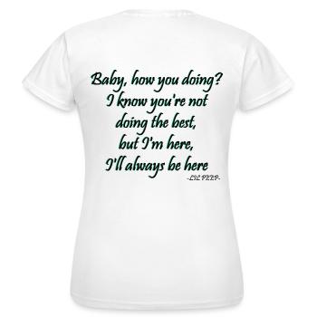 lil peep - right here Songtext - Frauen T-Shirt - Weiß - Hinten - AI Model Female 172 dark (172cm)