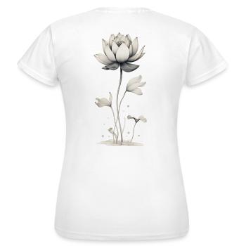 Lotus Blossom Water Lily - Women's T-Shirt - white - Back - AI Model Female 172 dark (172cm)