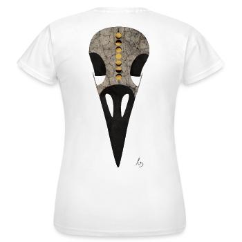 Cycle Lunaire du Crâne Corbeau - T-shirt Femme - blanc - Dos - AI Model Female 172 dark (172cm)