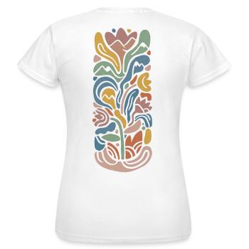 Floraison abstraite - T-shirt Femme - blanc - Dos - AI Model Female 172 dark (172cm)