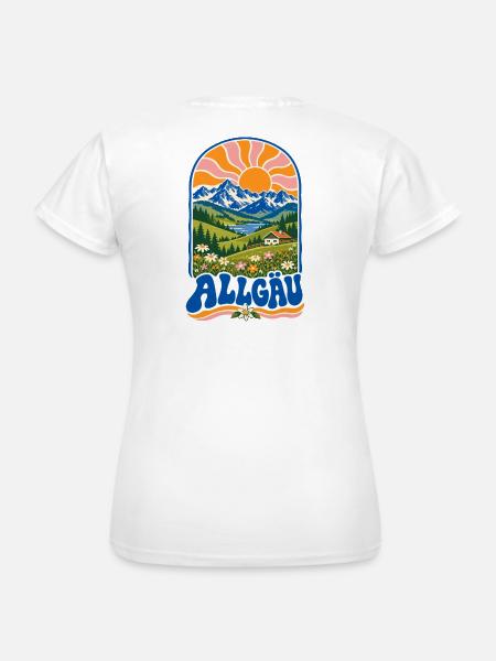 Allgäu Retro Alpine Nature - Frauen T-Shirt - Weiß