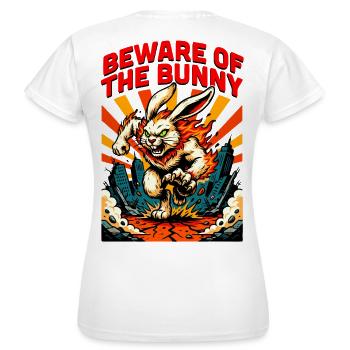 Achtung Horror Hase - Frauen T-Shirt - Weiß - Hinten - AI Model Female 172 dark (172cm)
