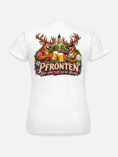 Pfronten - Hirsch-Bierfreude - Frauen T-Shirt - Weiß