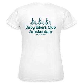 Vintage Amsterdam Fahrrad Club - Frauen T-Shirt - Weiß - Hinten - AI Model Female 172 dark (172cm)