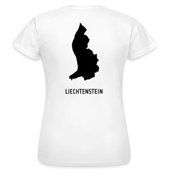 Liechtenstein - carte géographique Map - T-shirt Femme - blanc - Dos - AI Model Female 172 dark (172cm)