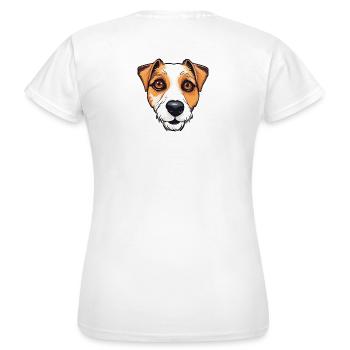 Jack Russel Terrier Porträt Illustration - Frauen T-Shirt - Weiß - Hinten - AI Model Female 172 dark (172cm)