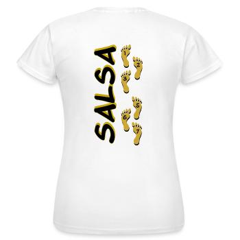 Empreinte salsa - T-shirt Femme - blanc - Dos - AI Model Female 172 dark (172cm)