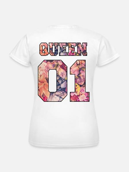 King Queen Partnerlook Rose Love - Frauen T-Shirt - Weiß