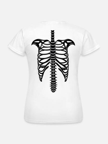 Halloween, Brustkorb, Skelett - Frauen T-Shirt - Weiß