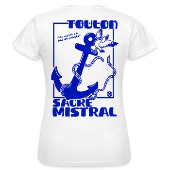Anker von Marin Mistral Toulon - Frauen T-Shirt - Weiß - Hinten - AI Model Female 172 dark (172cm)