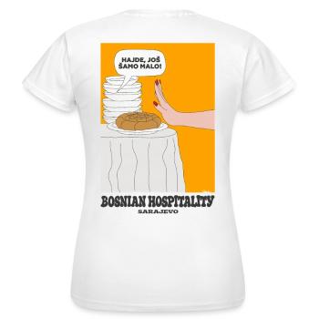 Bosnian hospitality - Women's T-Shirt - white - Back - AI Model Female 172 dark (172cm)