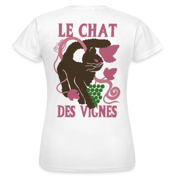 Le Chat des Vignes - T-shirt Femme - blanc - Dos - AI Model Female 172 dark (172cm)