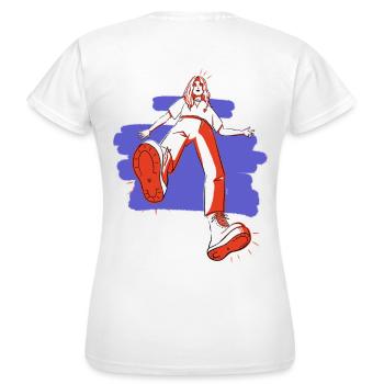 Badass girl - T-shirt Femme - blanc - Dos - AI Model Female 172 dark (172cm)