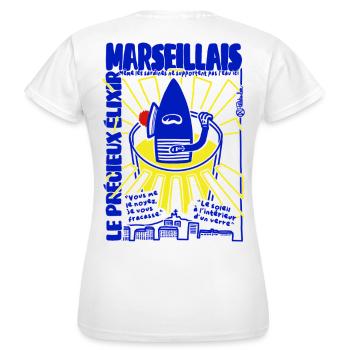 Apéritif Marseillais  - T-shirt Femme - blanc - Dos - AI Model Female 172 dark (172cm)