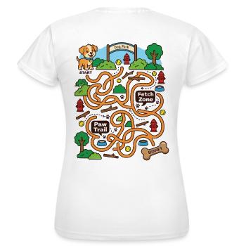 Aidez le chiot à trouver le labyrinthe interactif Bone - T-shirt Femme - blanc - Dos - AI Model Female 172 dark (172cm)