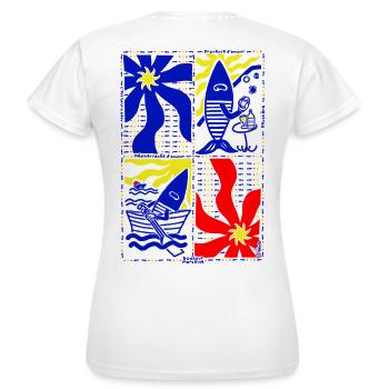 Quadre Provence Méditerranée pop art coloré - T-shirt Femme - blanc - Dos - AI Model Female 172 dark (172cm)